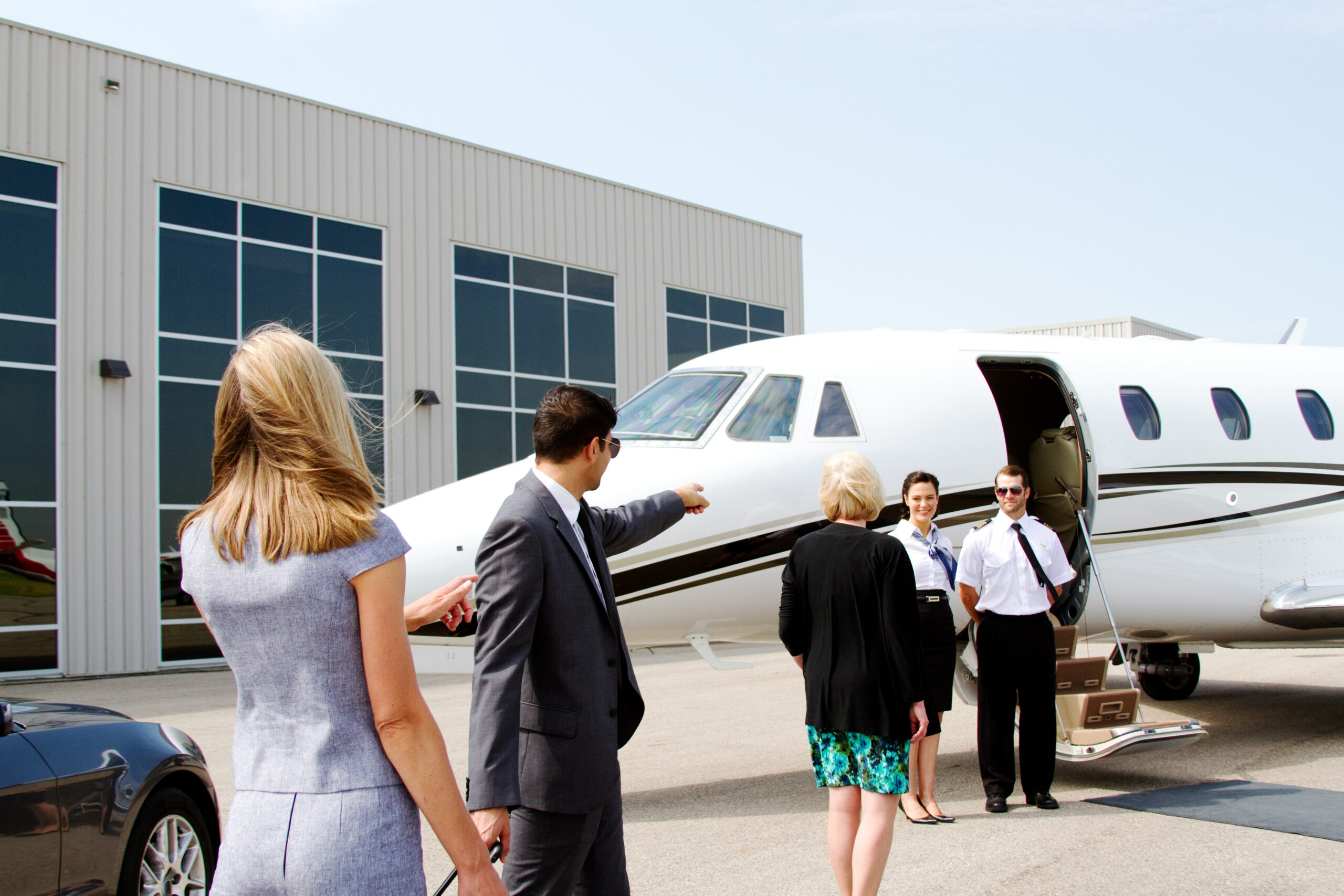 Airline staff waiting for passengers